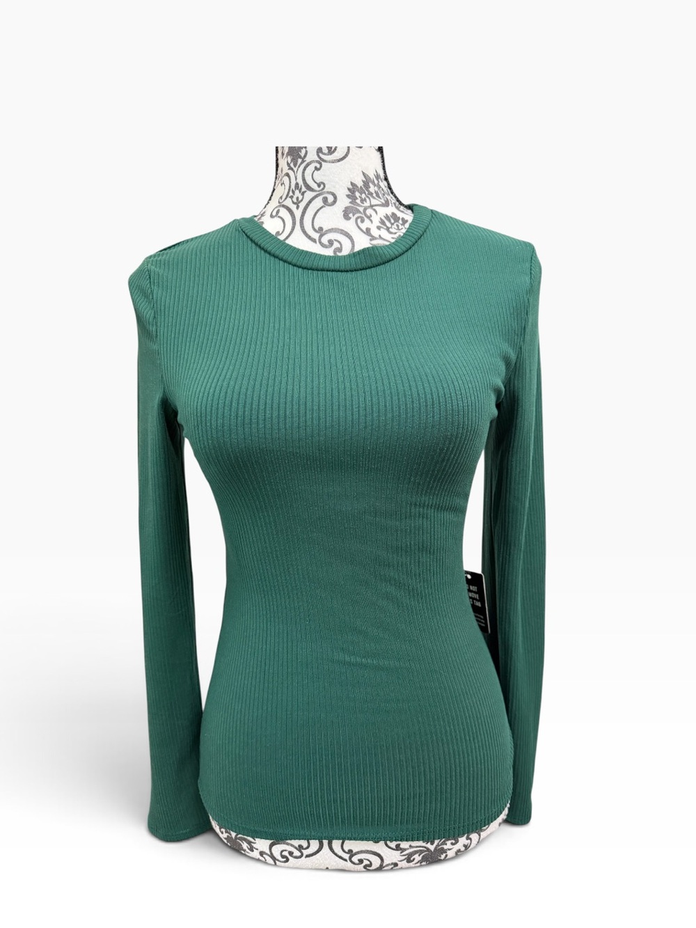 Express Ribbed Long-Sleeve Crewneck Top